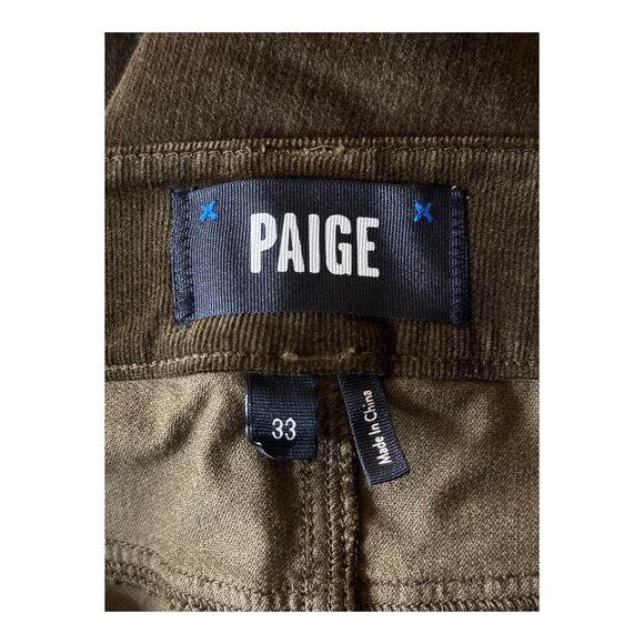 PAIGE Genevieve Flare corduroy pants olive green size 33 - Picture 6 of 9